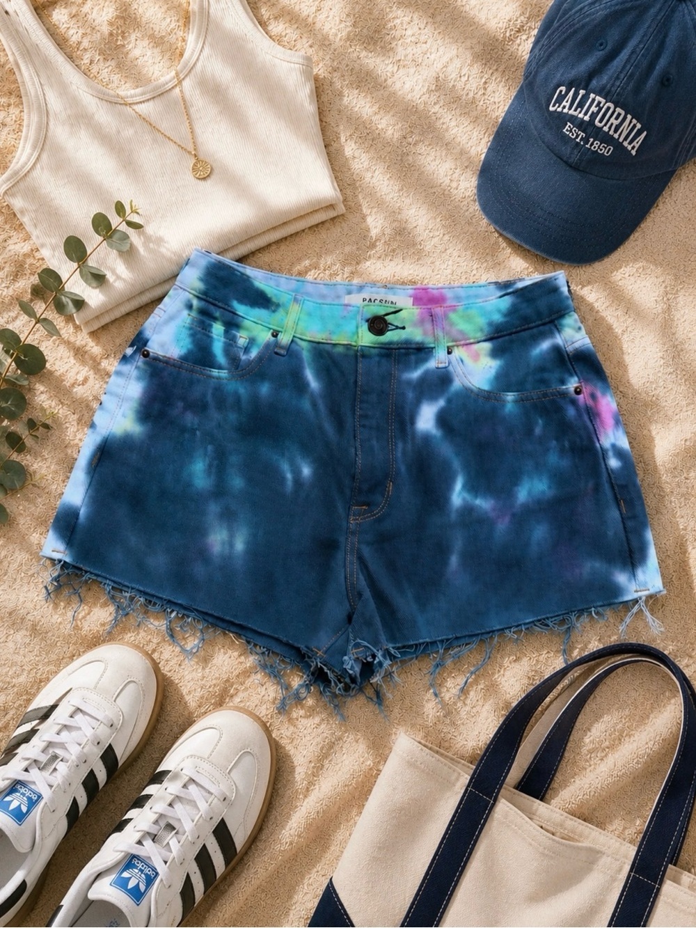 Tie Dye High Rise Festival Shorts